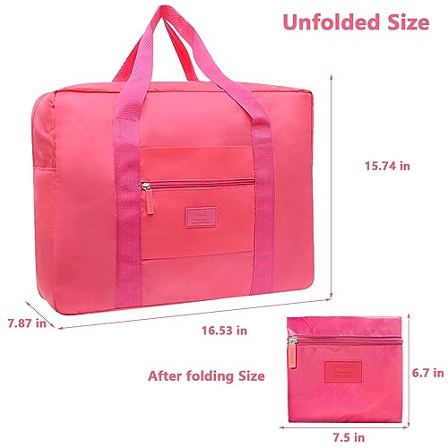 Travel Bag Foldable Luggage Bag for Spirit Airlines Tote Carry on Duffle Bag Sports Gym Water Resistant Personal Item Bag Weekender Overnight Bag (Red)3
