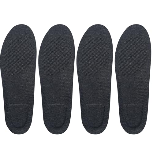 Image of Geyoga 0.4 Inch 4 Pcs Left Full Length Insoles Balancer Leg Length Discrepancy Insoles and Additional Cushion Pad, Heel Lift for Leg Length Discrepancy, Black
