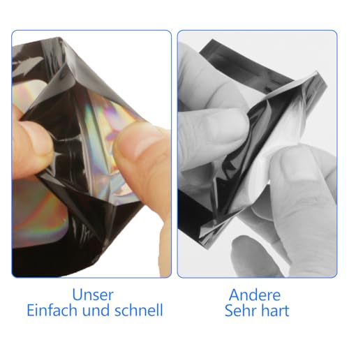 120 Stück Mylar Beutel Set 7 * 10cm Zip Beutel Schwarz Wiederverschließbare Beutel Druckverschlussbeutel Tüten mit Verschluss für Süßigkeiten Keksen Schmuck