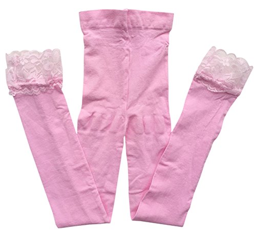 X&F Girls' Solid Lace Trim Stretch Capri Tights Summer Cropped Pants Leggings2