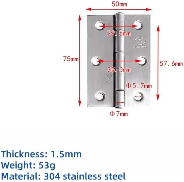 1-4Inch Stainless Steel Door Connector Furniture Drawer Cabinet Fitting Hinge Hardware Accessories 2Pcs(3in)