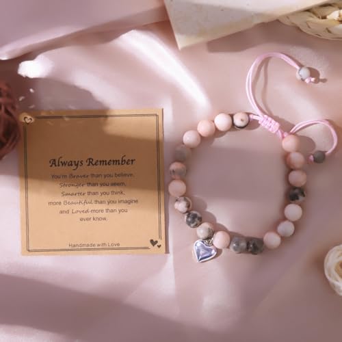 Chuchoter To My Daughter/Granddaughter/Niece Bracelet,Sweet Heart Natural Stone Beaded Bracelet For girl,Birthday Christmas Valentines Graduation Gifts for girl4