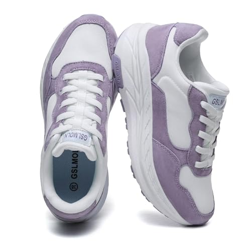 Image of GSLMOLN Women's Casual Walking Shoes Breathable Non Slip Tennis Cushion Fashion Gym Sneakers