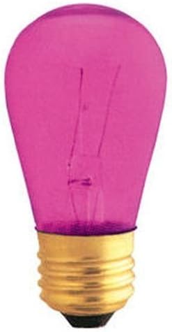 Bulbrite 701611 - 11W - S14 Bulb Type - E26 Base - 120V - Transparent Pink Finish - 5,000Hrs - 1 Pack