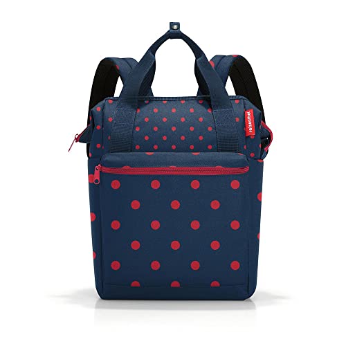 reisenthel allrounder R mixed red dots – Rucksack und Tragetasche in einem – Mit Stecklasche für Reisetrolleys