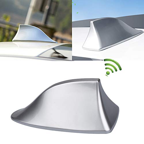 Heart Horse Antenna squalo per auto, antenna decorativa per tetto auto con base segnale radio AM/FM, universale per la maggior parte delle berline, SUV e furgoni (argento)