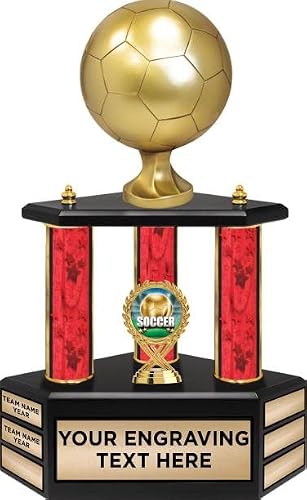Crown Awards 20" Red Stars Soccer Perpetual Trophy