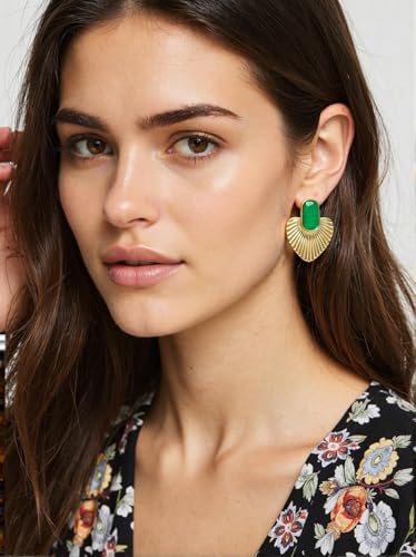 Heart Earrings for Women, 24K Gold-Plated Vintage Earrings with Hypoallergic Posts, Statement Dangle Earring Fashion Black Gold Earring Jewelry3