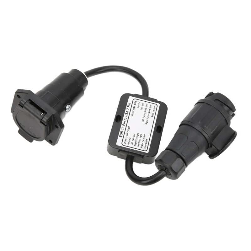 European 13 Pin to for American 7 Way Plug Round Connector Trailer Light Electrical Converter