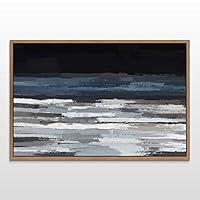 Framed Canvas Wall Art Abstract Ocean Seascape Canvas Prints Home Artwork Decoration for Living Room,Bedroom - 16x24 inches