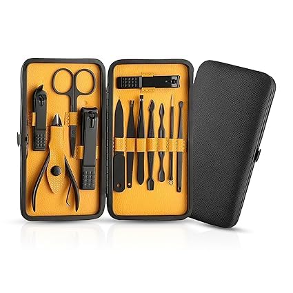 12 IN 1 Stainless Steel Professional Manicure Set Nail Cutter For Women Nail Scissors Luxury Grooming Kit Manicure Pedicure Kit For Women Nail Acne Remover needle (12 IN 1)-picture-14