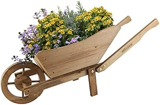 Woodside Wooden Ornamental Garden Plant/Flower Wheel Barrow Planter/outdoor
