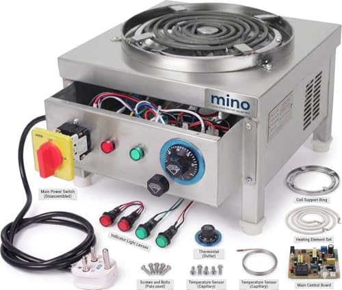 Image of Mino kitchen Commercial Electric Hot Plate, 4KW, Stainless Steel, Heavy Duty Coil Stove with Thermostat Control, for Kitchen, Hotel & Catering,long-lasting heavy-duty use.