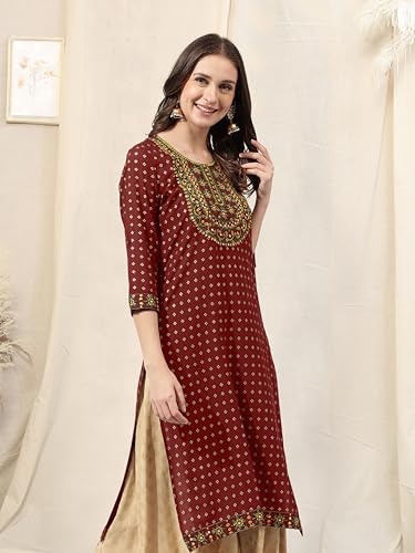 Image of MIRCHI FASHION Women's Straight Fit Paisley Printed And Embellished Kurta Set with Dupatta and Trouser