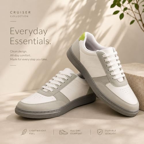 Image of Cruiser Men's Sneakers | Cushioned Insole Comfortable Shoes | Trendy & Stylish Modern Sneakers | Durable TPR Sole Casual Walking Footwear (2681)