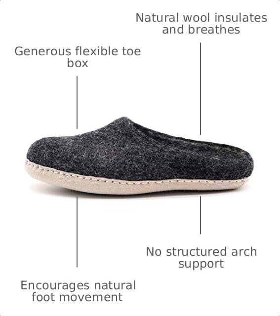 Image of Nootkas Felted Merino Wool 'Astoria' Mule House Slipper for Men and Women