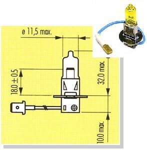 H3 Rising Yellow Ion Gold 3000K 55w Halogen Light Bulbs Set of 2 from Japan