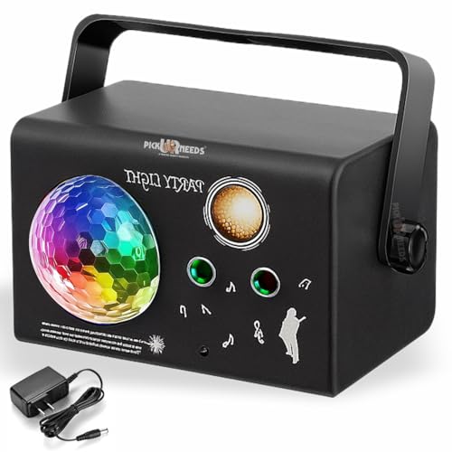 Image of Pick Ur Needs Party Lights DJ Disco Light with Remote - Sound Activated LED Strobe Laser Light Projector for Home, Club, Birthday, Wedding, Christmas, Stage - RGB Color Effects & Patterns
