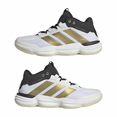 adidas Herren Courtstabil Indoor Performance Shoes, FTWR White/Gold met./core Black, 46 2/3 EU – Ansicht 6