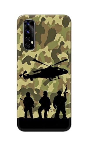 Image of Printed Hard Back Cover Case for Realme Narzo 20 Pro | Realme 7 | Realme Narzo 30 4G Back Cover (Army) -1111