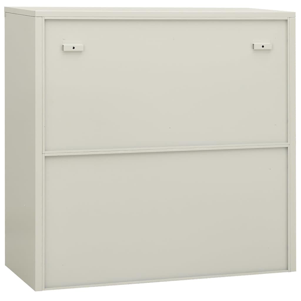 Armario de oficina gris claro 90 x 40 x 90 cm de acero con puertas con cerradura, estantes ajustables, espacio de almacenamiento resistente para oficina, sótano, garaje, cocina, baño, con
