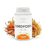 VEETA Cordyceps Seta Tibetana - 120 Cápsulas Veganas con β-glucanos, Vitamina C y SOD - Energía, Inmunidad, Recuperación Muscular y Antioxidante - Made in Italy