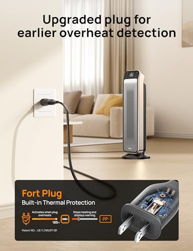 Dreo 25 Portable Space Heater for Large Rooms - Remote, 3 Modes, Safety Features - Gold