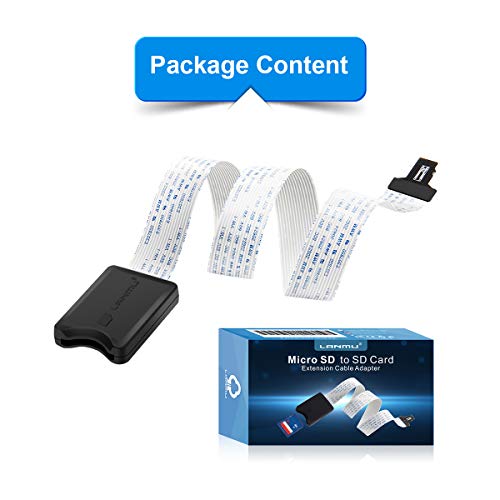 Lanmu Micro Sd To Sd Card Extension Cable Adapter Flexible Extender Compatible With Ender 3 Pro/Ender 3/Ender 3 V2/Ender 5/Monoprice Mini 3D Printer/Anet A8 3D Printer/Raspberry Pi/Gps(18.9In/48Cm) #TOP6