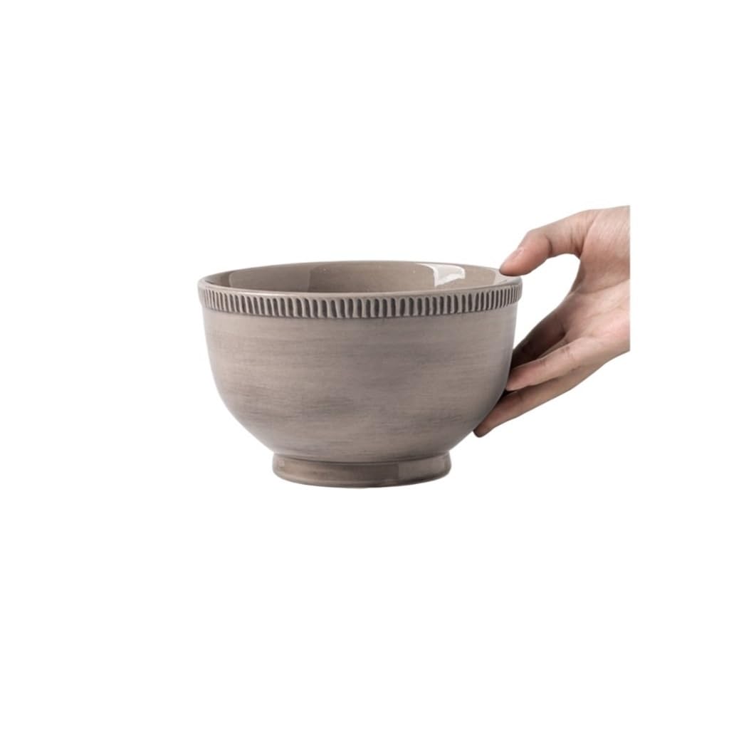 WOTZOV Soup Bowl Household Retro Ceramic Tableware Rice Bowl Soup Bowl Salad Bowl Large Bowl Ceramic Soup Bowl，2