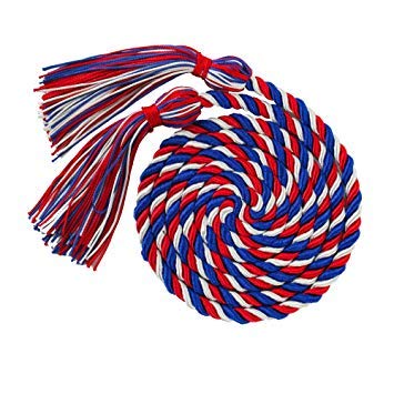 Image of GraduationMall Graduation Honor Cord 68 inch RoyalRedWhite