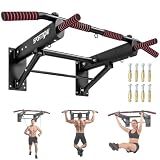 SPORTNOW Barra de Dominadas para Pared Plegable, Carga 120 kg, Negro