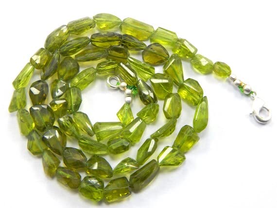 Collier en péridot naturel LKBEADS, pierres taillées pour création joaillière haut de gamme