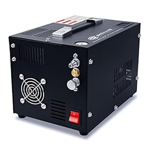 Spritech PCP Air Compressor,Built-in Power Converter,Portable 4500Psi/30Mpa,Water/Oil-Free,PCP Rifle/Pistol and Paintball Tank Air Pump, Powered by 12V Car DC or Home 110V AC with Oil-Moisture Filter