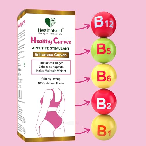 Healthbest Weight Gain Syrup For Women & Girls - 200ml - Enhance Curves & Body Shape - Boost Appetite, Digestive Metabolism & Energy Tonic - Pineapple Flavor