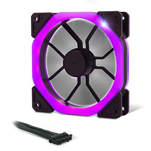 EMPIRE GAMING Warmachine - Gamer-PC-Gehäuse – Mittelgroßer Gehäuseturm ATX - 4 geräuschlose Lüfter - LED-RGB-Dual-Ring: Rückbeleuchtung mit 11 Modi - Front und Seite aus vorgespanntem Glas