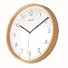 BERNINI Extra Large 14" Wooden Analog Wall Clock Scandinavian Design. Solid Natural Beech Wood Frame & Wooden Back. Silent Mechanism, Battery Powered, Perfect for Living Room, Kitchen, Kids Bedroom