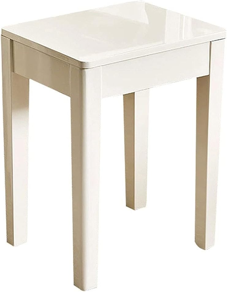 Minimalist Fashion Creative Footstool Solid Wood Square Stool Bench Dining Table Stool Solid Wood Leg Small Bench with Square Seat Office Step Stoolscasual/2 Pack Wood Color