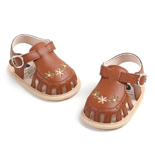 Image of Myleleya Infant Baby Girls Sandals Summer Baby Wedding Dress Flat Shoes Newborn Crib Shoes First Walkers Prewalkers Shoes