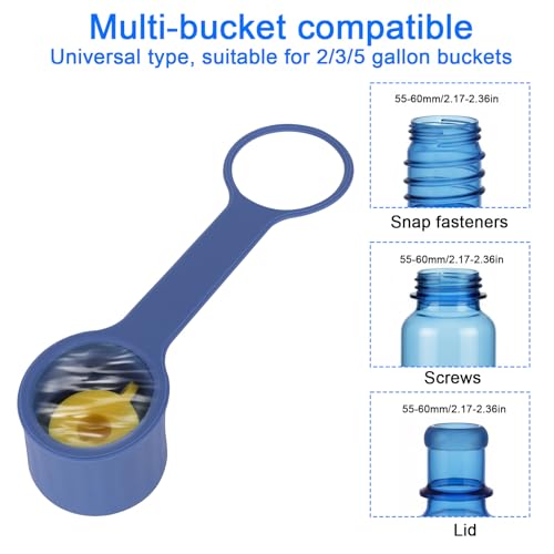 Fukaisu 3pcs Silicone Water Jug Caps, Reusable 2/3/5 Gallon Water Jug Caps Dishwasher Safe & BPA-Free Bottle Lids for Home & Outdoor 55-60mm/2.17-2.36in Snap/Screw/Crown Top (Deep Blue) by Fukaisu - Image 2