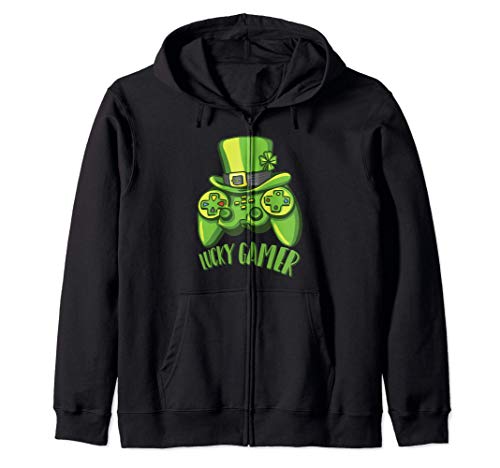 Lucky Gamer | Funny Video Game Controller Irish Hat Sudadera con Capucha