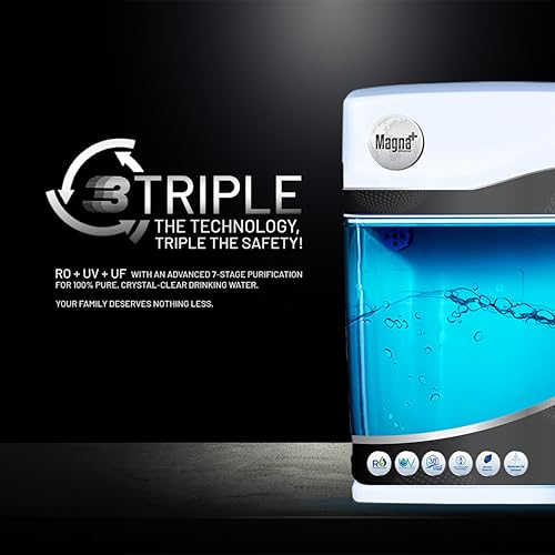 Image of ZeroB Magna Plus Universal RO Water Purifier | 7-Stage Triple-X Purification (RO + UV + UF) | 6L Detachable Tank | Wall-Mount | Smart LED Indicators | 10 L /hr Flow Rate
