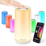 💡【Control tactil y de colores / brillo ajustables】 Toque el sensor táctil en la parte superior para encender apagar la lampara RGB y configurar la luz blanca de fría a cálida (2700K 6300K), ajustar 16 millones colores brillantes de la luz.