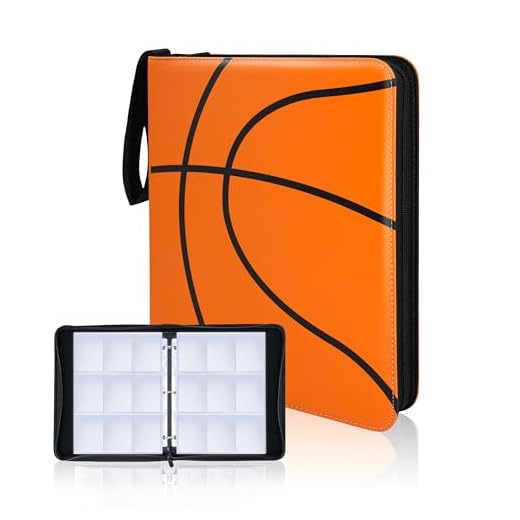 CLOVERCAT Waterproof Trading Card Binder, Storage Book with 3 Rings, 720 Double Sided Pocket Album Compatible with Pokémon Cards, Amiibo, Yugioh, MTG and Other Sports Cards (Basketball, 9 Pocket)