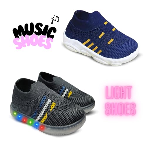 Image of Kids Trending Slip-On Shoes Combo, Pack of 2 (Light Shoe + Musical Shoe)