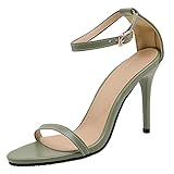 HJUGHPN Heels Sandalias de tacón alto con punta abierta para mujer, tacones altos, talla S grande (verde, 4.5)