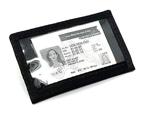 Minimalist Front Pocket Slim ID Wallet/Inside Keyring Lanyard Attachable / 76PL-V1 (Black)