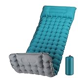 Isomatte Camping selbstaufblasend mit Fußpresse Pumpe | Dick 10cm/4inch Schlafmatte Ultraleicht Aufblasbar faltbare Isomatt Wasserdichte für Wandern, Backpacking, Camping, Outdoor, Strand, Reisen