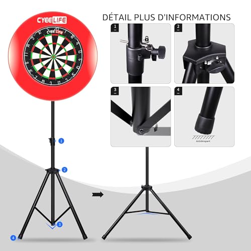 Support de cible de fléchettes pour jouer en intérieur et extérieur - 3