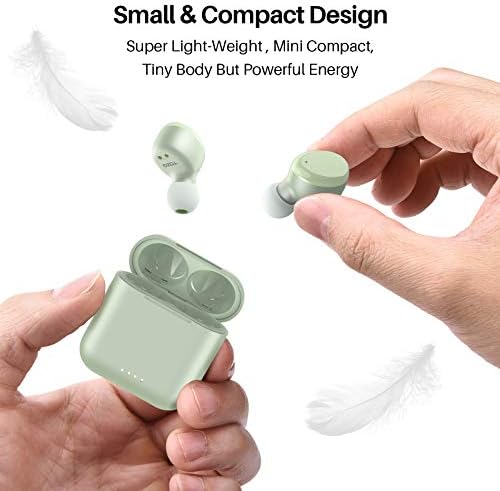 TOZO T6 True Wireless Headphones Bluetooth Earbuds Touch Control with Wireless Charging Case IPX8 Waterproof Stereo Earphones in Ear Built in Mic Headset Premium Deep Bass for Sport Green