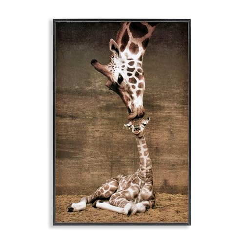 Stupell Industries Mother's Love Giraffes Black Framed Giclee Art design by Unknown, 18 x 12 by Stupell Industries - Used condition - US$36.38